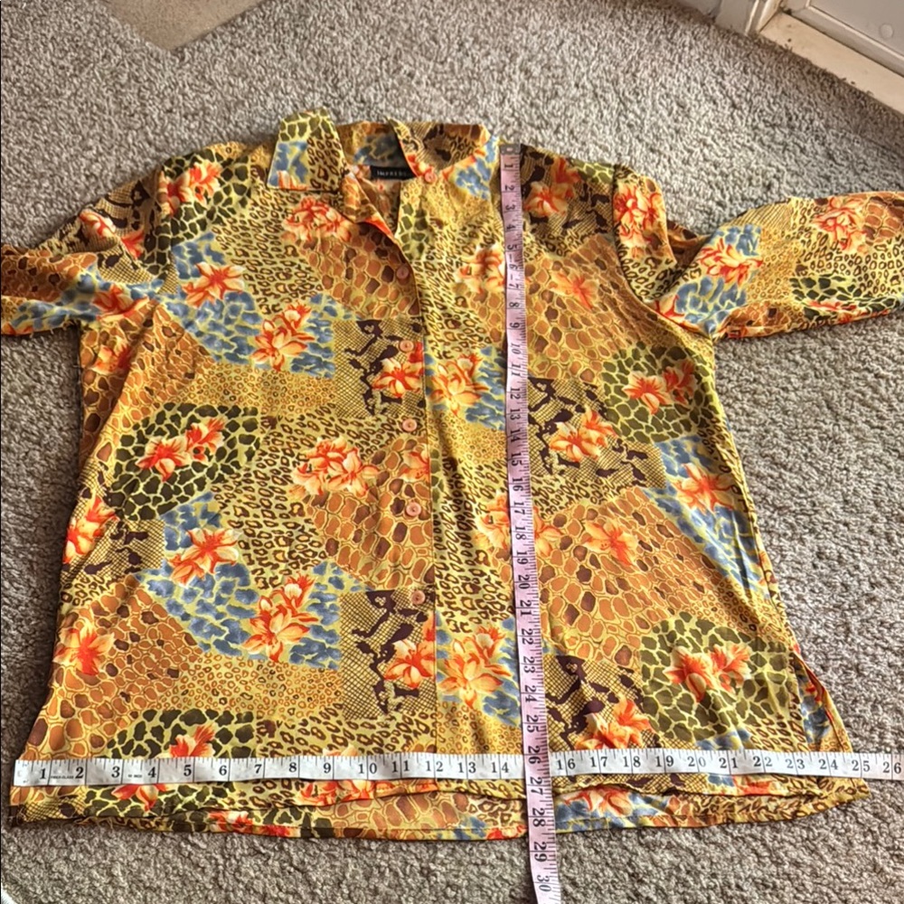 Impressions Floral Patchwork Button-Up Blouse - Picture 8 of 10